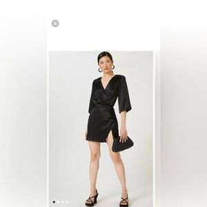 Anthropologie Amanda Uprichard Silk Black Long Sleeve Dress